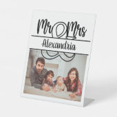Signe De Table Anniversaire moderne M. et Mme monogram photo (Recto)