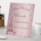 Signe De Table Anniversaire Paris tour eiffel rose vif bienvenue (In SItu)