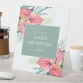 Signe De Table Anthurium Tropical Chic & Monstera Anniversaire (In SItu)