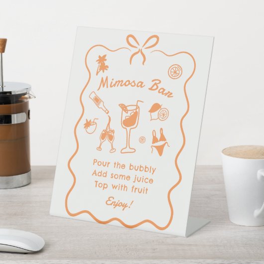 Signe De Table Aperol Spritz Fête des mariées Mimosa Bar (In SItu)