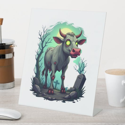 Signe De Table Apocalypse de vache zombie (In SItu)