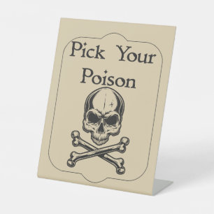 Signe De Table Apothicaire d'Halloween Choisissez Votre Poison