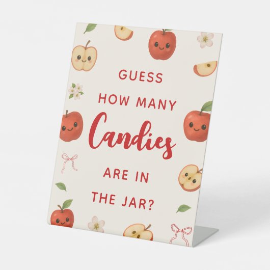 Signe De Table Apple de mon Baby shower oculaire Devine combien d (Recto)