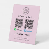 Signe De Table Application de trésorerie professionnelle Venmo QR (Recto)