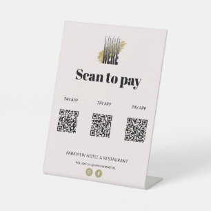 Signe De Table Applications de paiement par numérisation d'entrep