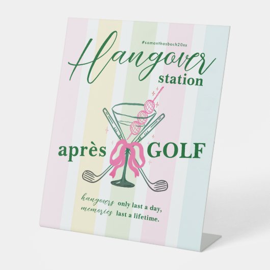 Signe De Table Aprés Golf Coquette Bachelorette Hangover Station (Recto)