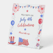 Signe De Table Aquarelle 4 juillet fête de l'indépendance (Recto)