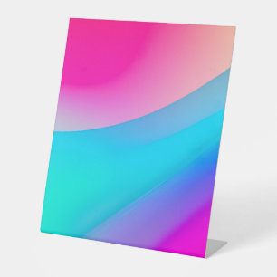 Signe De Table Aquarelle abstraite pastel ombré rose bleu