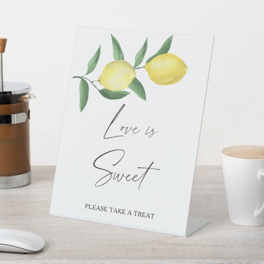 Signe De Table Aquarelle agrumes - l'amour est doux prendre un ré (In SItu)