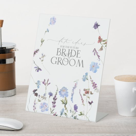 Signe De Table Aquarelle bleu Dusty Fleur sauvage Date Idées (In SItu)