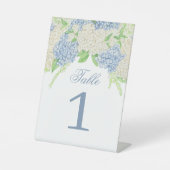 Signe De Table Aquarelle bleu et blanc Mariage Hydrangea (Recto)