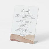 Signe De Table Aquarelle Boho Abstraite | Menu Boissons mariages (Recto)