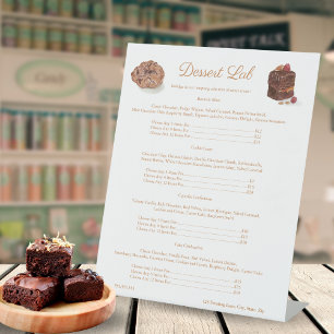 Signe De Table Aquarelle Boulangerie Sweets Brownie Cookie Prix M