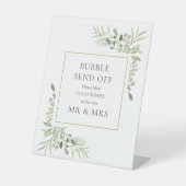 Signe De Table Aquarelle bulle verte Envoyer (Recto)