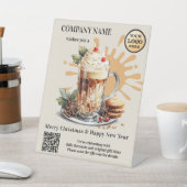 Signe De Table Aquarelle Café Latte Christmas Holidays Logo (In SItu)