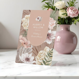 Signe De Table Aquarelle Chic Bohème Moderne Florales Photo Arch