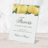 Signe De Table Aquarelle Citron et mariage Feuille Faveurs