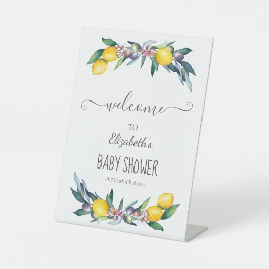 Signe De Table Aquarelle Citrons Olives (Recto)