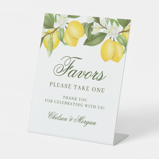 Signe De Table Aquarelle Citrus Citrus Mariage Faveurs (Recto)