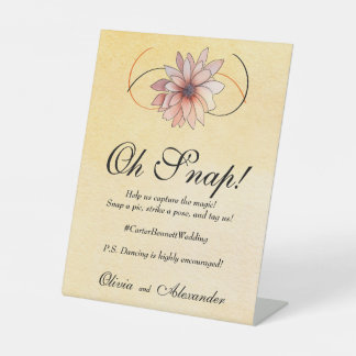 Signe De Table Aquarelle d'automne Floral Terracotta Mariage jaun