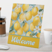 Signe De Table Aquarelle de bienvenue Citron/fruit (In SItu)