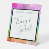 Signe De Table Aquarelle d'encre d'alcool arc-en-ciel (Recto)