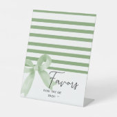 Signe De Table Aquarelle douce Vert Bow Faveurs (Recto)