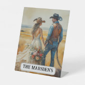 Signe De Table Aquarelle du Mariage de l'Ouest du pays (Recto)