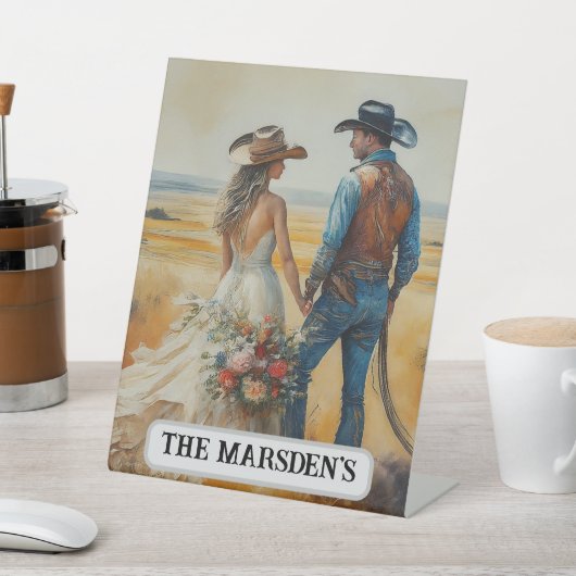 Signe De Table Aquarelle du Mariage de l'Ouest du pays (In SItu)