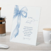 Signe De Table Aquarelle Dusty Blue Bow Ring Fête des mariées (In SItu)