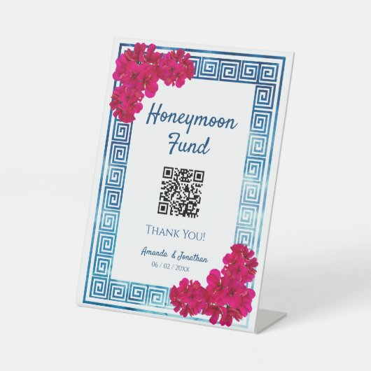 Signe De Table Aquarelle Elégance Grecian + Lune de miel rose tro (Recto)