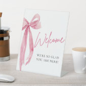 Signe De Table Aquarelle Elegant Blush Bow Affiche de bienvenue (In SItu)