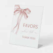 Signe De Table Aquarelle Elegant Bow Ribbon baby shower favorise (Recto)
