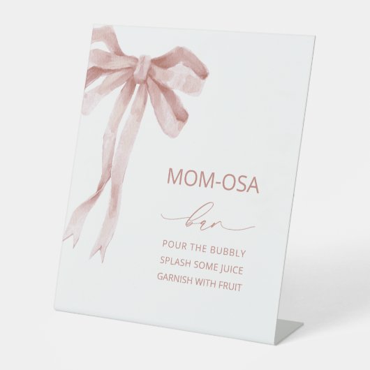 Signe De Table Aquarelle élégant ruban baby shower maman-osa (Recto)