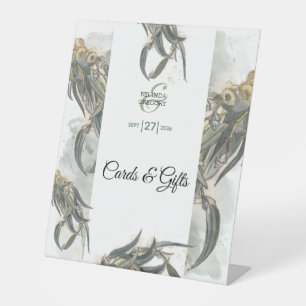Signe De Table Aquarelle Eucalyptus Feuilles Cartes de mariage Ca