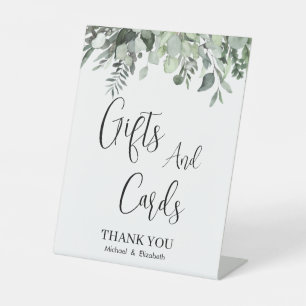 Signe De Table Aquarelle Eucalyptus Vert Cartes de mariage Cadeau