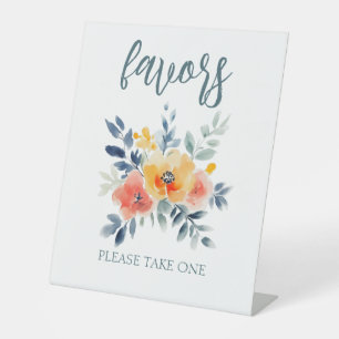 Signe De Table Aquarelle Fête des mariées florale PERSONNALISÉE