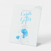 Signe De Table Aquarelle fleur bleu mariage tableau cadeau signal (Recto)