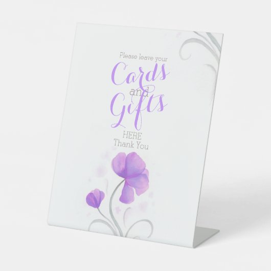 Signe De Table Aquarelle fleur violet mariage table cadeau (Recto)
