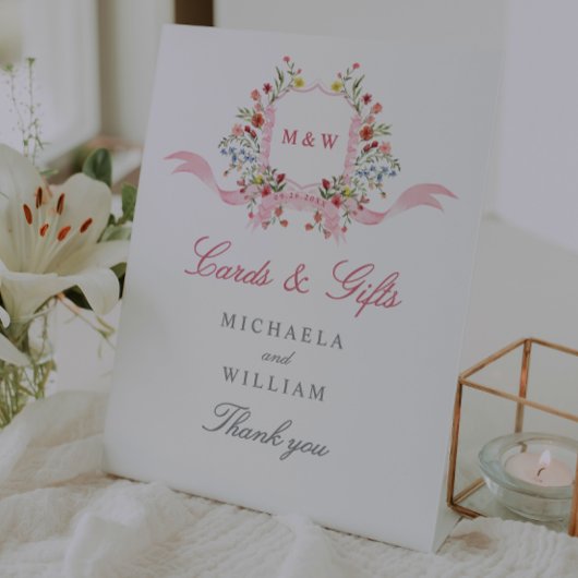 Signe De Table Aquarelle Fleurs Regency Cartes de Mariage & Cadea