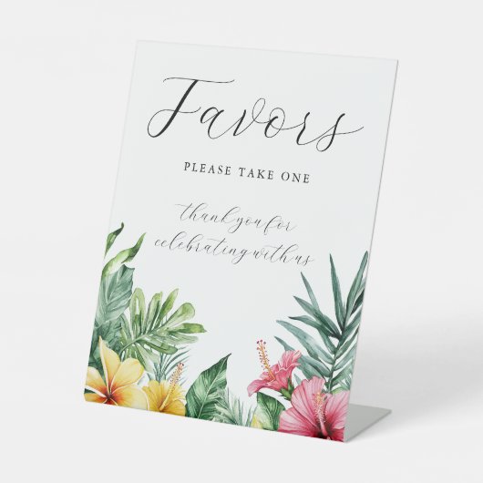 Signe De Table Aquarelle Fleurs tropicales Mariage Faveurs (Recto)