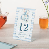 Signe De Table Aquarelle Florale Ancre Bleu Mariage (In SItu)