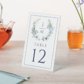 Signe De Table Aquarelle Florale Anémone Wreath Monogramme Mariag (In SItu)