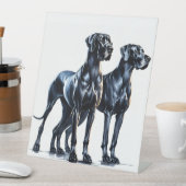 Signe De Table Aquarelle Great Danes (In SItu)