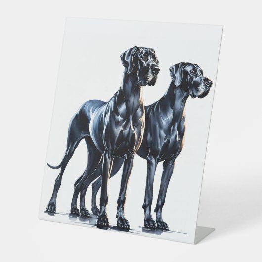 Signe De Table Aquarelle Great Danes (Recto)