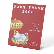 Aquarelle Hen Farm Oeufs frais