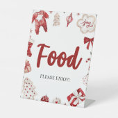 Signe De Table Aquarelle hiver Baby shower de Noël Signal aliment (Recto)