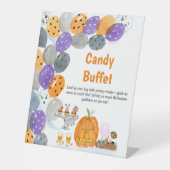 Signe De Table Aquarelle Joyeux Halloween Costume Bonbon Buffet (Recto)