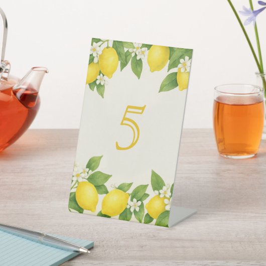 Signe De Table Aquarelle Lemon Anniversaire (In SItu)