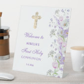 Signe De Table Aquarelle Lilac Fleurs Première communion Accueil (In SItu)